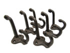  Lot 6 Antique-style Acorn Rustic School Double Coat Hooks Cast Iron Wall