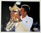 Novak Djokovic Signed Wimbledon 8x10 Photo C W exact Video Proof   Beckett Coa