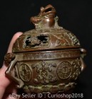 3 6  Qianlong Chinese Red Bronze Dynasty Toad Ru Yi Ear Censer Incense Burner