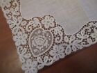 Vintage White ivory Wedding Lace  Linen Hanky Handkerchief Bridal  12 