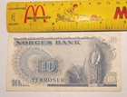 Old 1974 Norway 10 Kroner Banknote With Polar Legend Fridtjof Nansen