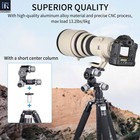 Gr5 3-way Geared Tripod Head With Arca Type Qr Plate Millimeter Micro Adjustment
