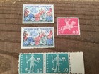 Set Of 5 Vintage French Stamps 1960s Mixed Values  Unused