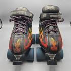 Vintage Rock Speed Freaks Roller Skates Black Red Orange Flames Size 7 Sure Grip