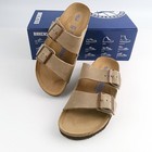 Birkenstock Arizona Suede Taupe Leather Narrow wide Eu37-45 Women men New Sandal