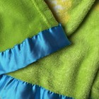Vtg Sesame Street Big Bird Elmo Cookie Monster Fleece Baby Blanket Satin Trim