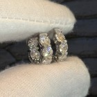3 00 Ctw Certified Vvs1 Moissanite Hoop Earrings Huggies Silver 14k Gold Plated