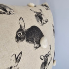 Pier 1 Black And White Cottontail Bunny Rabbit Pillow 12x12 Great For Spring 