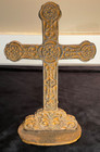 Vintage Cast Iron Cross Rustic Ornate Victorian Religious Home Decor  6 75   