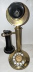 Antique Western Electric 1919 Brass Candlestick Telephone Rotary Dial Cord Nice