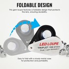 10x Foldable Pocket Magnifier Loupe With Uv And Led Light Magnification 
