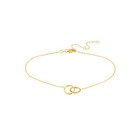 Interlocking Circle Anklet Real 14k Solid Gold Ankle Bracelet Foot Chain Women