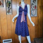 Vintage 70s Mod Patriotic Sailor Hot Pants Shorts Playsuit Romper   Wrap Skirt S