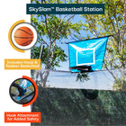 14  Round Trampoline Skyslam Basketball Station Safety-enclosure Blue Silver