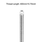 4pcs Fully Threaded Rod M4x400mm 0 7mm Pitch 304 Stainless Steel Right Hand