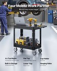 Vevor 2-shelf Utility Cart 550 Lbs 31 3 X 17 7-inch Service Cart With Wheels