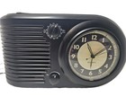 Vintage Big Ben Art Deco Radio Clock Alarm  Black  Tested