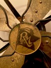 Antique 1920   s Robbins   Myers 17    3 Speed Oscillating Fan W  Brass Blades Works