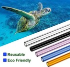 Reusable Glass Straws Shatter Resistant Bent 9 Inch 8mm  8mm 9 Inch  Clear 