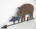 Antique Vintage Pig And Piglet Weather Vane Hand Made