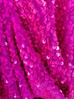 Embroidery Stretch Velvet Sequin Fabric By The Yard  Iridescent Hot Pink For Dre