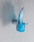 1pc Unique Flower Hand Blown Glass Platter Home Wall Decor Plate Blue D12 
