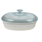 Corningware French White Oval 2 5 Qt  2 3 Liter Casserole W  Pyrex Lid Dc1 5c