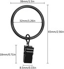 40 Pack Metal Curtain Rings With Clips  Drapery Clips 1 26 Inch-40pack  Black 