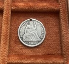 1875    love Token    Silver Seated Liberty Dime   Engraved Antique Jewelry   Rfc
