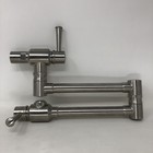 Wall Mounted Kitchen Faucet Brushed Nickel Swing Arm Folding Stretchable