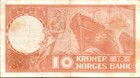 Norway 10 Kroner 1971 Banknote Norges Bank King Haakon Vii P-31d Vf