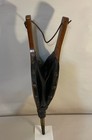 Vintage 17  Fireplace Bellows Wood Leather Brass Shield Crest Coat Of Arms