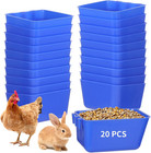 20 Pcs Cage Cups 16 Oz Chicken Feeder Waterer Birds Feeders Hanging Bunny Cag   