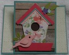 Stampin Up  Card Kit Floral Birdhouse Easel Stand-up Card Thinking Of You Lovely