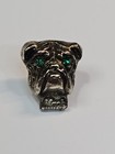 Mack Bulldog Face Lapel Pin Rare W  Faceted Green Faux Jewels For Eyes Trucks