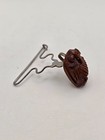 Vintage Hand Carved Wood Owl Clip Hanger Small Decorative Folk Art