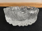 Vtg  Mcm Scandanivian Textured Clear Glass Ashtray 