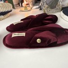 Dearfoams Burgundy Velour Slide Slippers Women   s Us 9-10 Eu 40-41