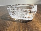 Heavy Vintage Mid Century Art Deco retro Style Glass Square Ashtray