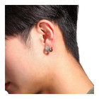Gold Plated Hoop Earrings With Cubic Zirconia Unisex Hip Hop Jewelry Women  Men