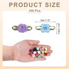 100 Pcs Light Blue light Purple Ribbon Roses 5 8 x1-3 16  Mini Roses