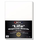 Lot Of 100 Bcw Life Magazine Size Poly Bags   100 Acid Free Backer Boards