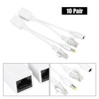 10-pair Ip Camera Poe Rj45 Cable Power Over Ethernet Adapter Injector Splitter