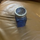 Vtg Flower Frog Tender Heart Treasures Blue Glass Vase Metal Wire Lid Tht 2003