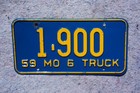 1959 Missouri Truck License Plate