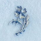 Vtg Sterling Silver Brooch Pin Dogwood Flower Blossom Leaves Lapel 