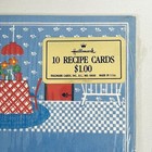 Hallmark Recipe Cards 10 Blue Kitchen Caf   Table Chairs 1970s New Vintage