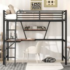 Twin Full Size Loft Bed W  Desk   Shelf For Kids Juniors Adults Metal Bed Frames
