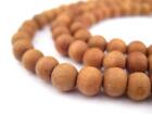 Natural Sandalwood Mala Beads 6mm Nepal Brown Round Wood 22-24 Inch Strand