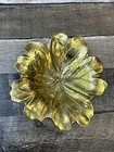 Vintage Heavy Cast Brass Mayapple Leaf Tray By Virginia Metalcrafters
